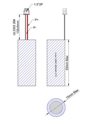 Pin hình trụ Lithium ISO 14500 Pin sạc loại 3.7 V 800mah