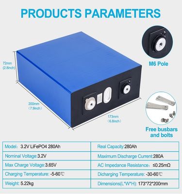 MSDS 3000 lần 3.2 V 280ah Lifepo4 Pin Pin Lithium Ion Lăng kính