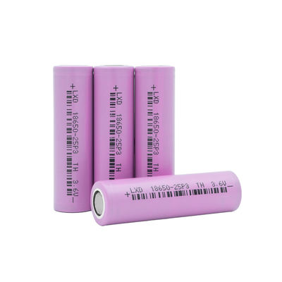 Pin Lithium Ion 3C Tối đa 3.6v 2500mah 18650 Tế bào hình trụ Lithium